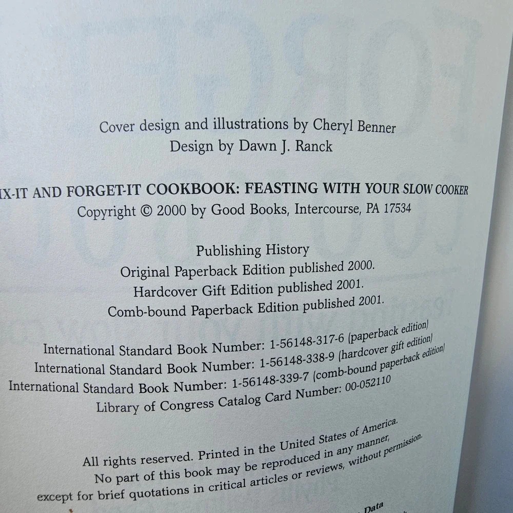 Fix-It‎ and Forget-It Cookbook Slow Cooker Recipes Ranck Good Paperback 2000